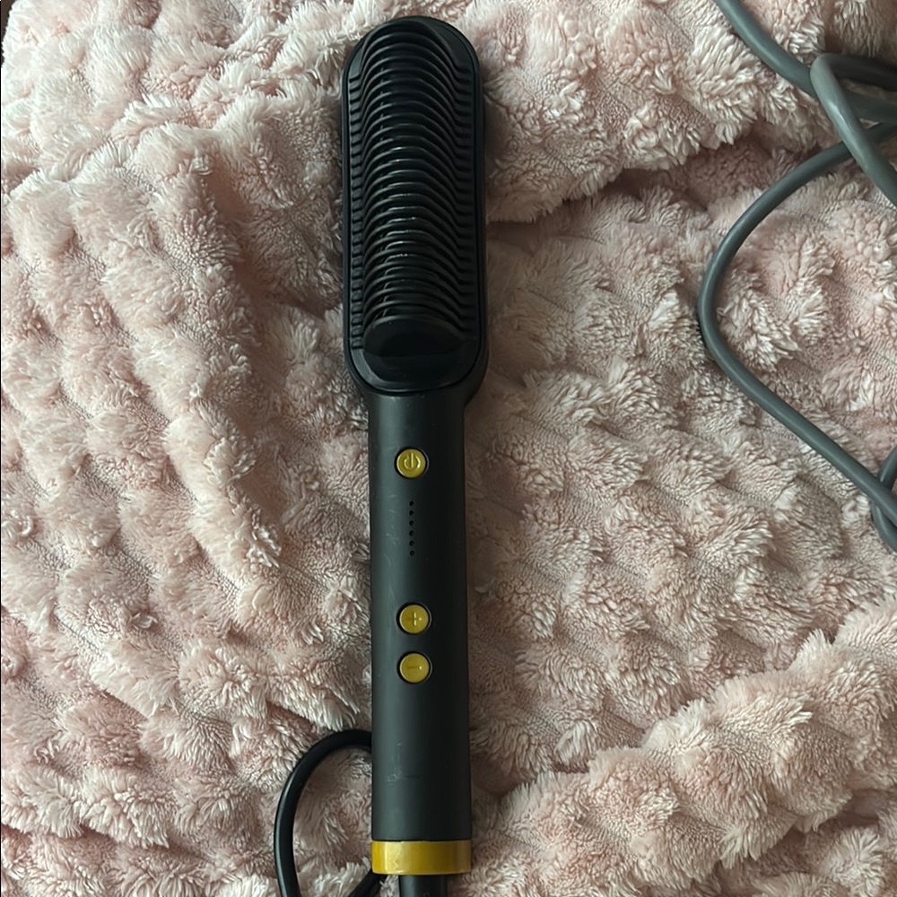 Black and Yellow  tymo ring Hair Styling Brush